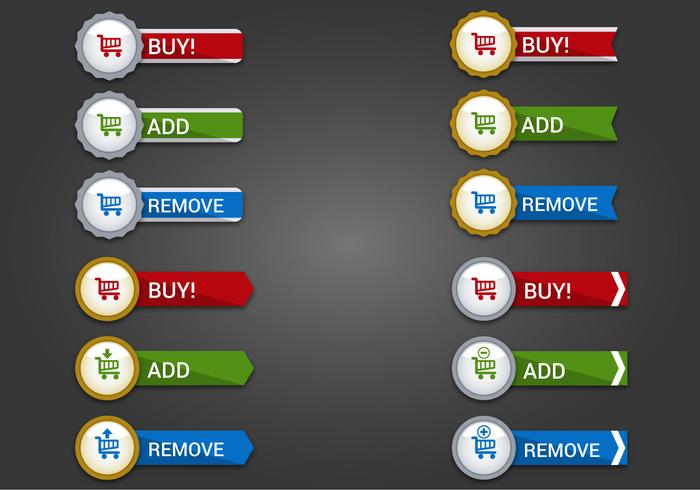 Free Web Buttons Set 16 Vector