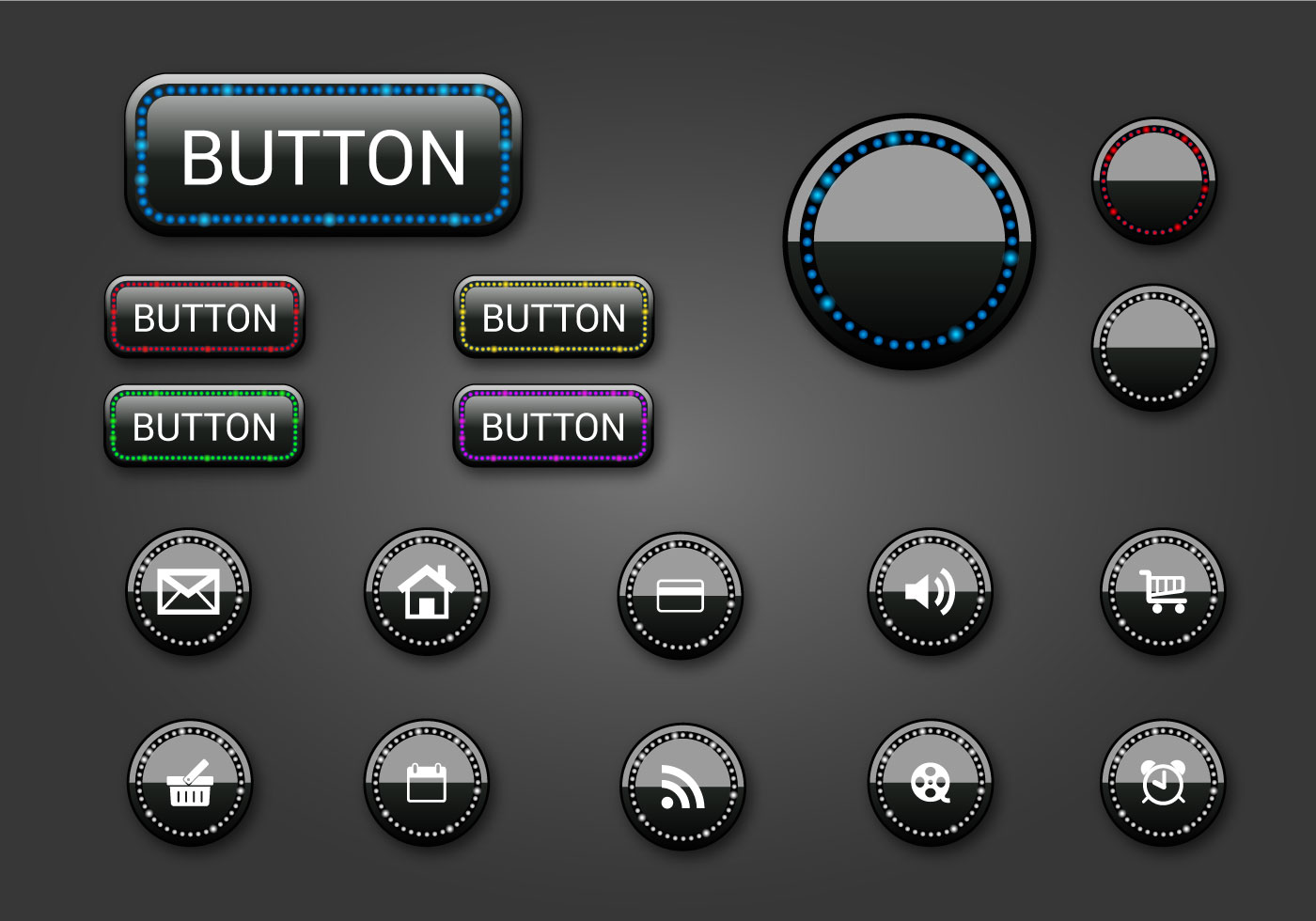 Download Free Web Buttons Set 08 Vector - Download Free Vector Art, Stock Graphics & Images