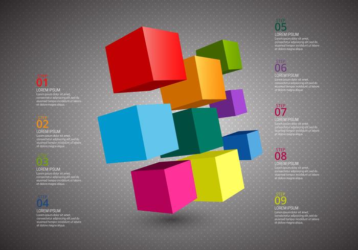 Free Cube Infographics Vector