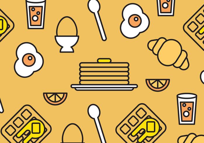 Breakfast Foods Vector Pattern