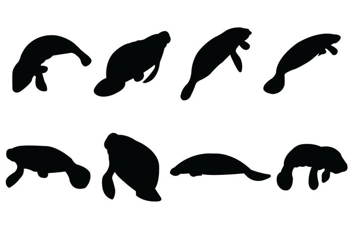 Free Manatee Silhouettes Vector