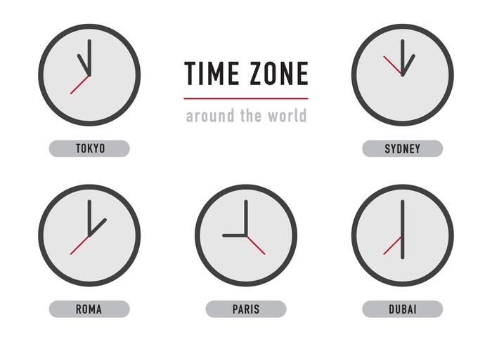 Time Zone Clocks vector