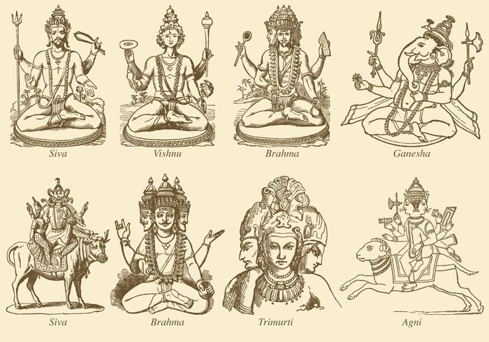 Indian Deities vector