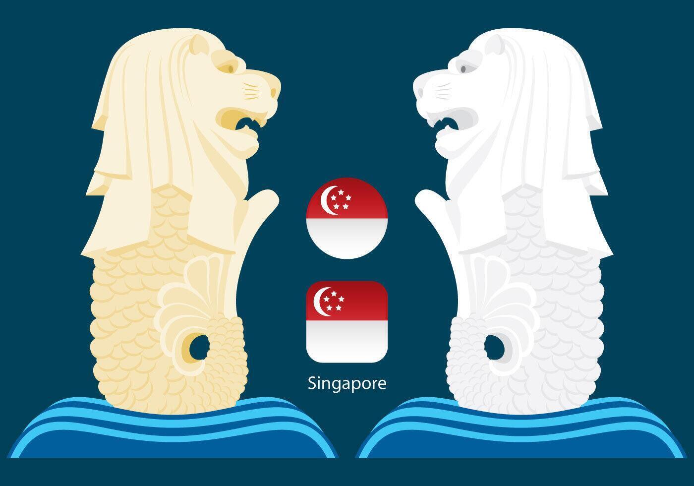 Singapur merlions vector