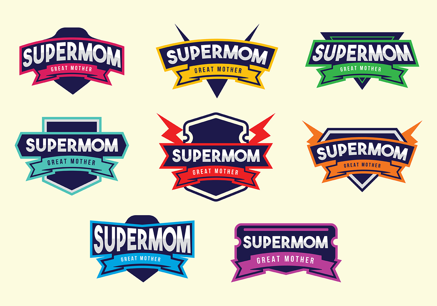 Download Free Supermom Badge Vectors - Download Free Vector Art, Stock Graphics & Images