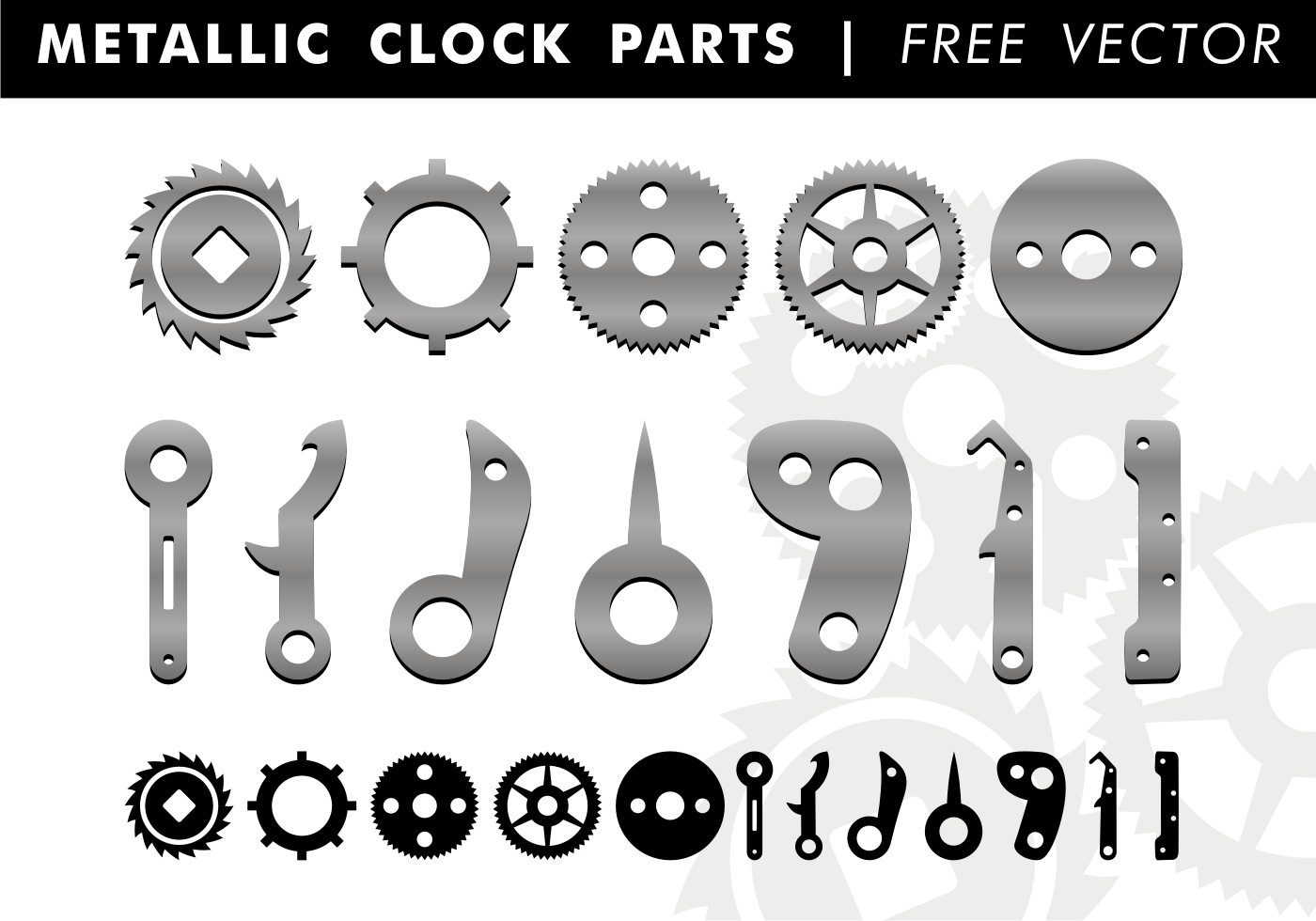 Metallic Clock Parts Free Vector 111427 Vector Art at Vecteezy