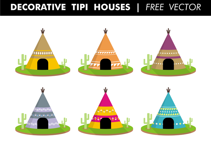 Decorative Tipi Houses Free Vector