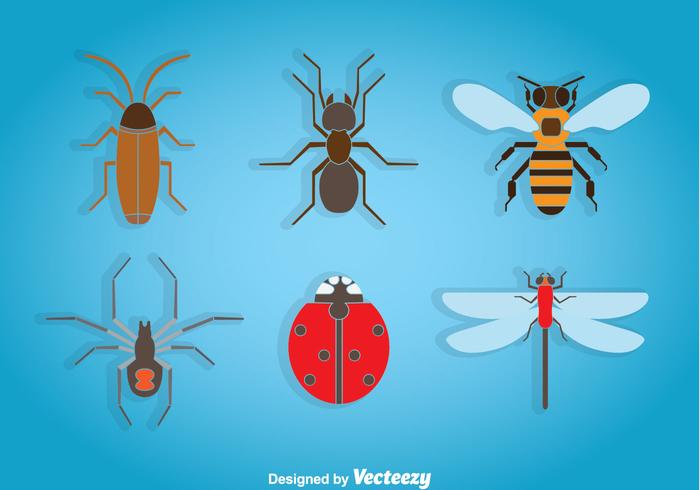 Iconos de los insectos vector