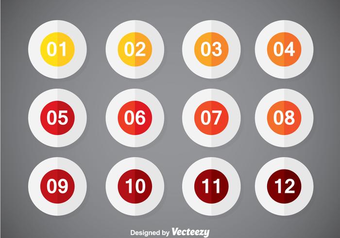 Numbered Bullet Points Vector