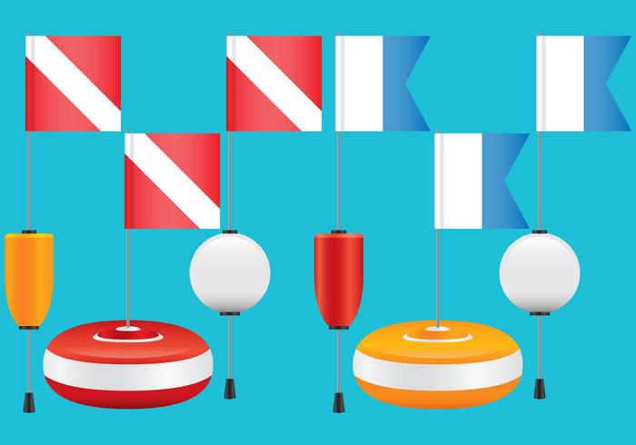 Diving Flags And Buoys vector