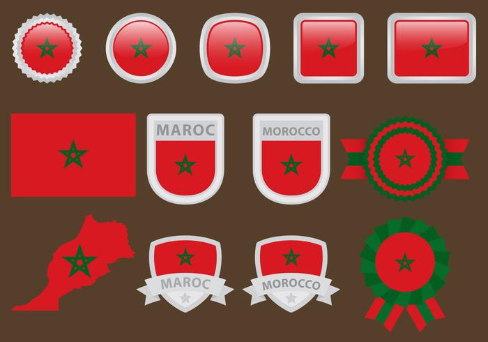 Banderas de Marruecos vector