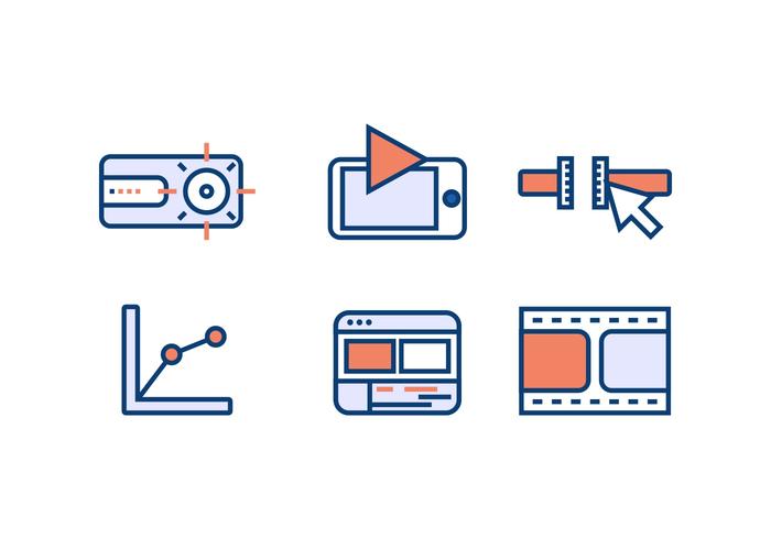 ICONOS DE VECTOR DE VÍDEO DE VECTOR