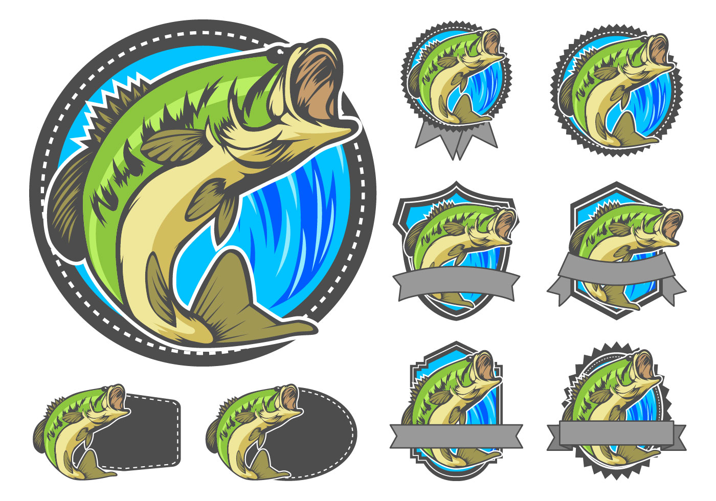 Download Largemouth Bass Badge Vector - Download Free Vector Art ...