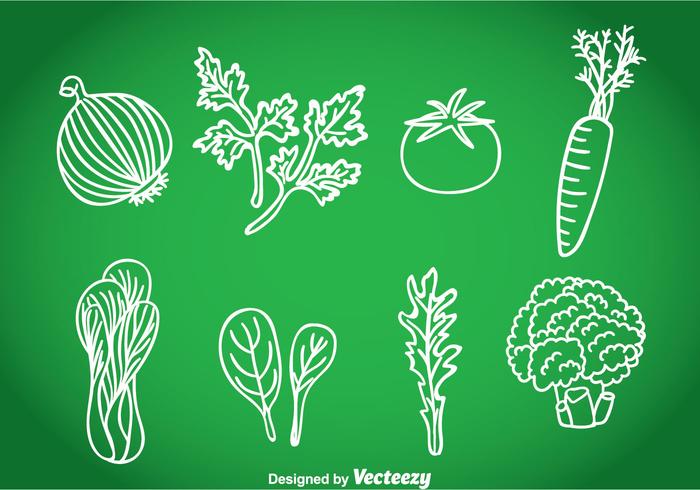 Vegetales Dibujado a mano Vector