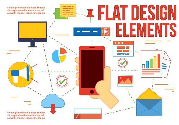 Diseño plano libre Vector Elementos e iconos