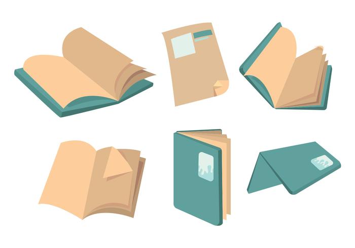 Book Page Flip Vector Set