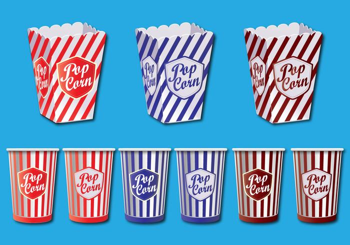 Popcorn Box Vector Set