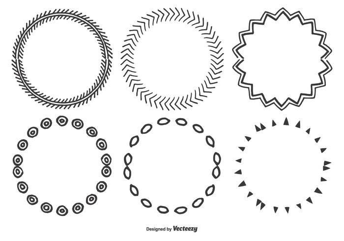 Cute Hand Drawn Frame Set vector