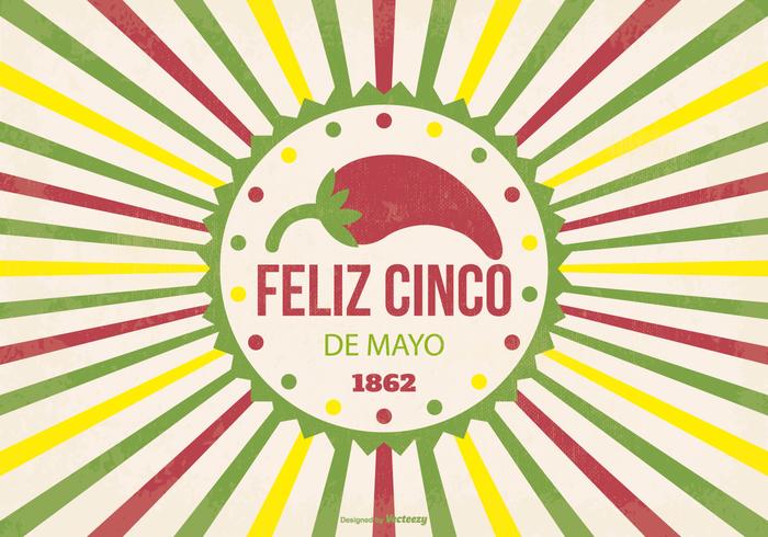 Ejemplo retro de Cinco de Mayo vector