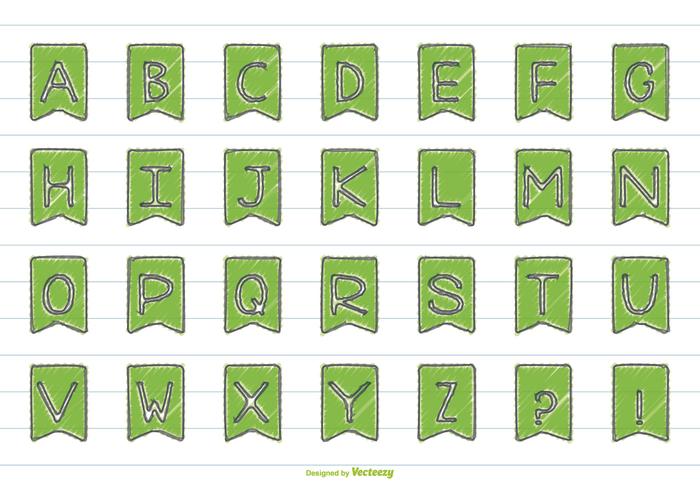 Cute Hand Drawn Style Alphabet Set vector