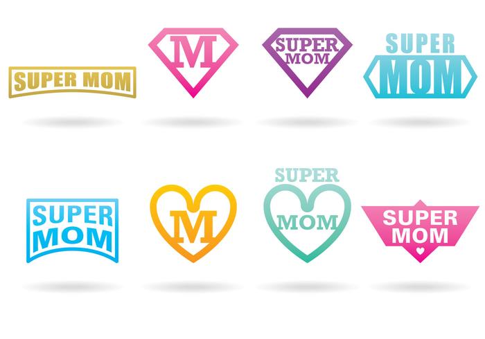 Super Mom Logos vector