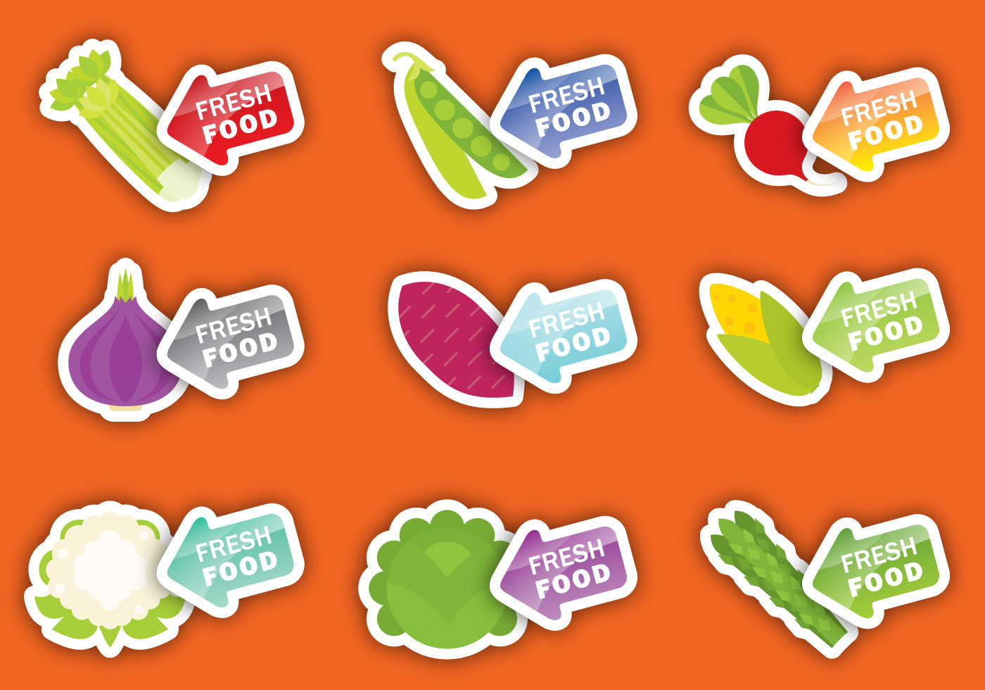 Fresh Vegetable Labels 111805 Vector Art at Vecteezy