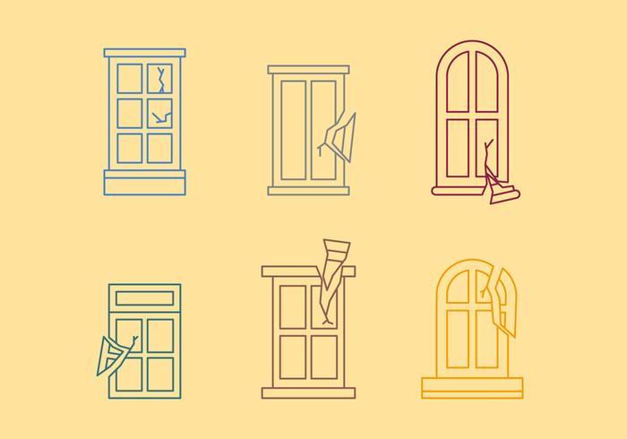 Free Broken Windows Vector 01 Free Broken Windows Vector 01