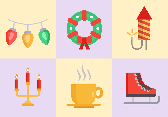 Iconos de Navidad gratis Vector