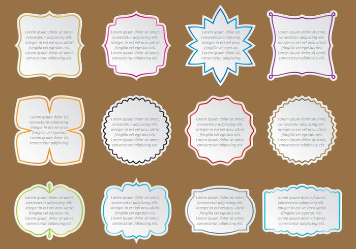 Text Box Stickers vector