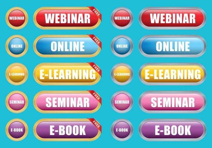 E Learning Buttons vector