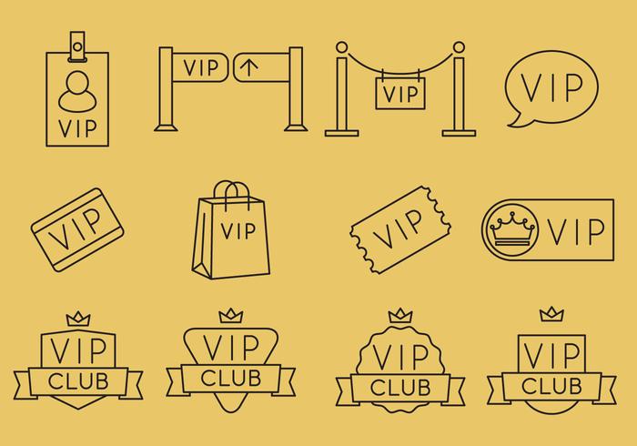 VIP Line Icons vector