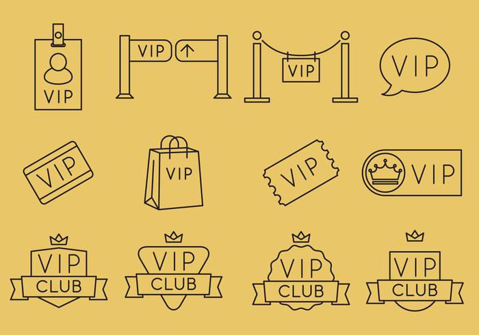 Iconos de línea VIP vector