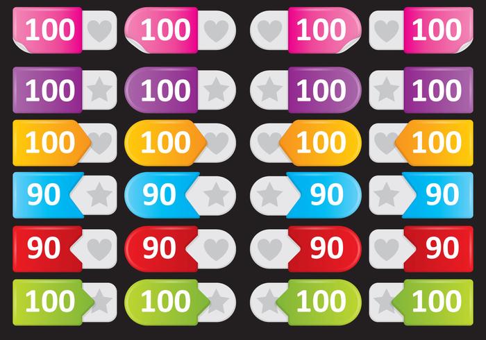 Fav And Like Labels vector