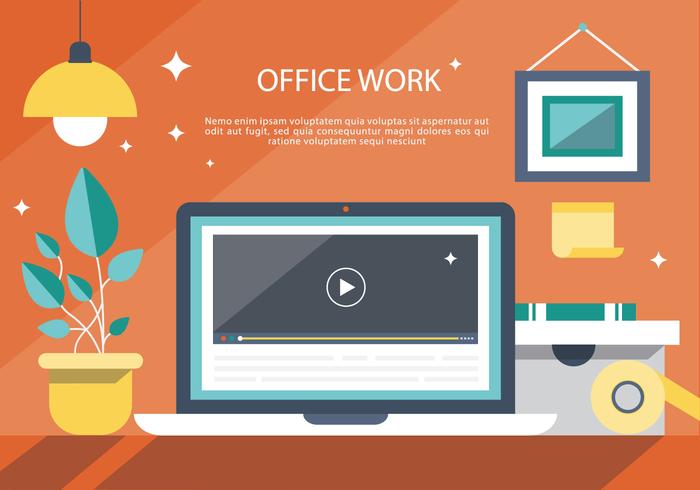 Modern Office Interior Vector Background