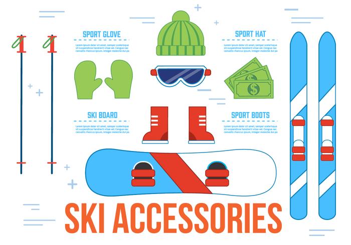 Free Ski Accessories Vector Icons