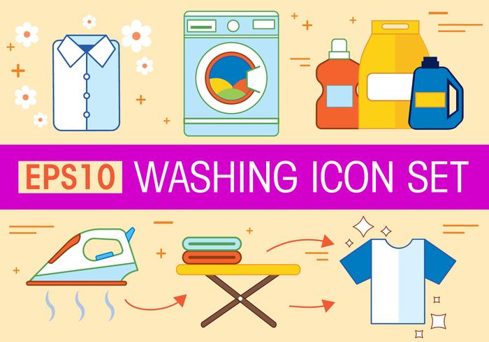 Washing Vector Icon Set