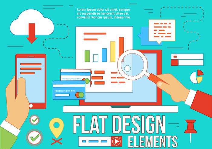 Elementos libres del vector del diseño plano