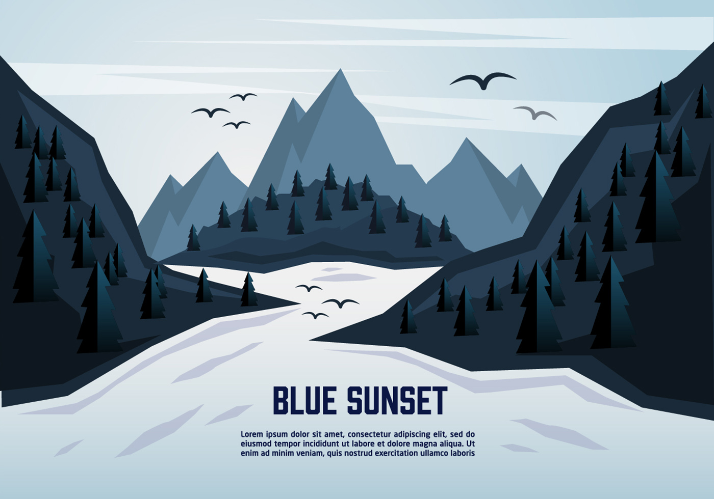 Blue Landscape Illustration Vector Background 112052 Vector Art at Vecteezy