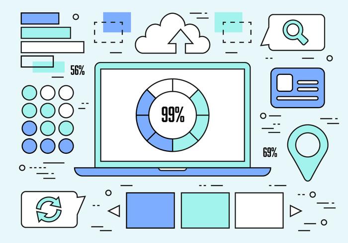 Libre Teal Web y Tecnología Vector de fondo