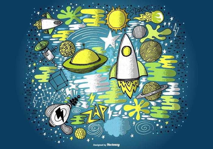 Hand Drawn Vector Space Elements Hand Drawn Vector Space Elements