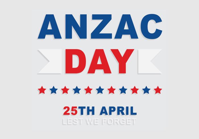 Anzac Typography Background Vector