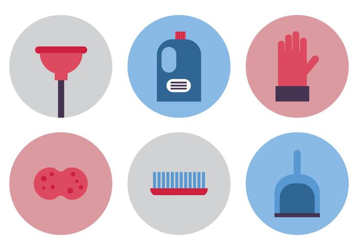 Flat Spring Cleaning Icons vector