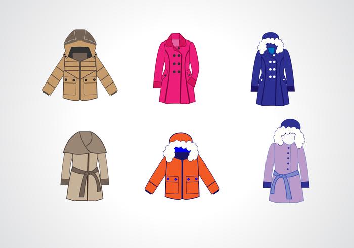 Winter Coat Collection Vector Winter Coat Collection Vector