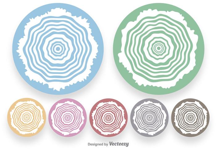 White Tree Rings Shapes vector