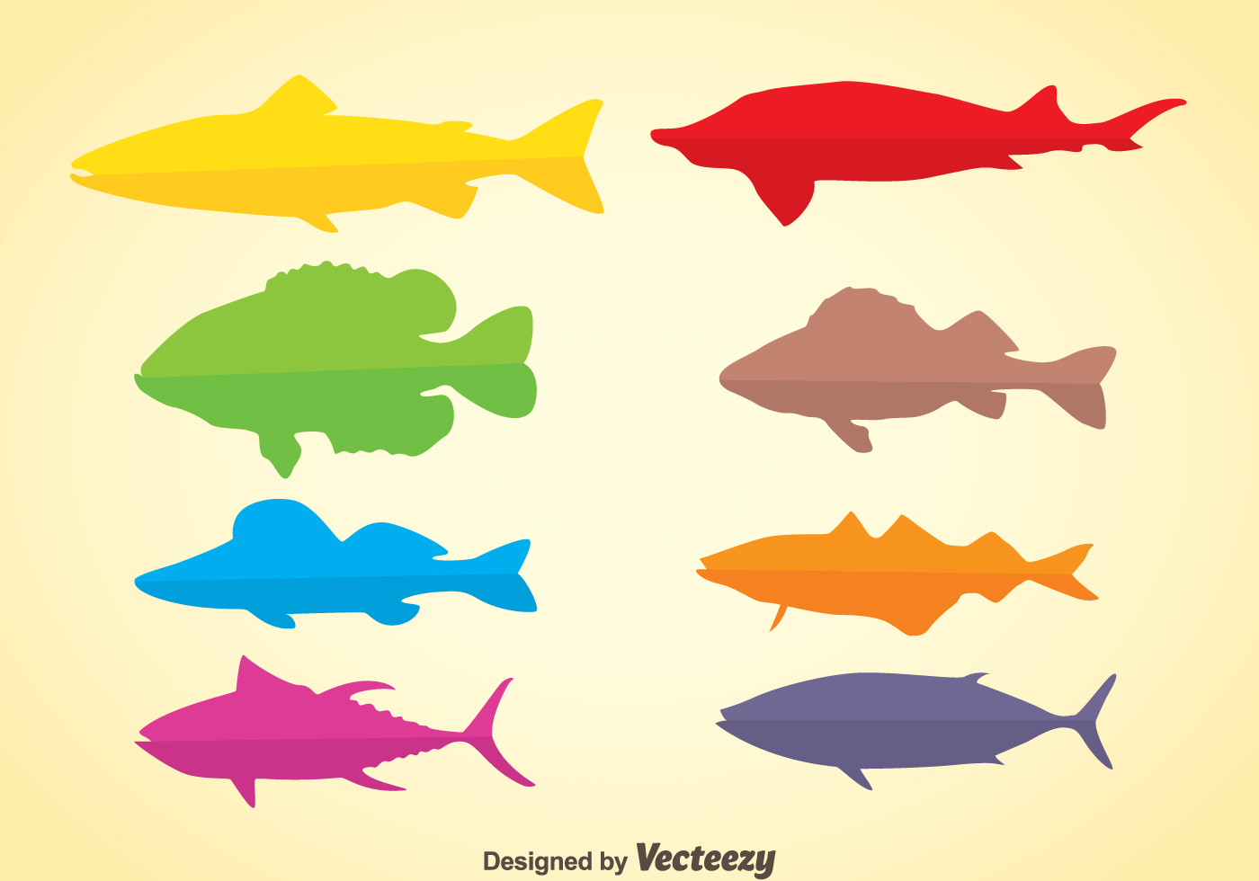 Colorful Silhouette Fish Vector 112169 Vector Art at Vecteezy