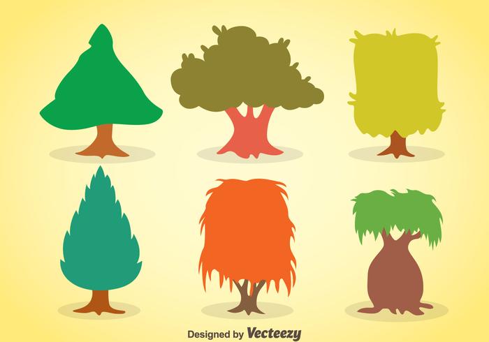 Colorful Tree Collection Vector