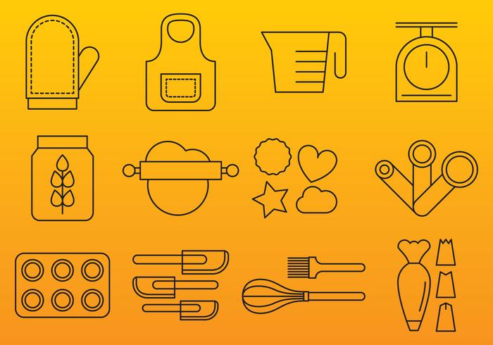Bakery Line Icons vector
