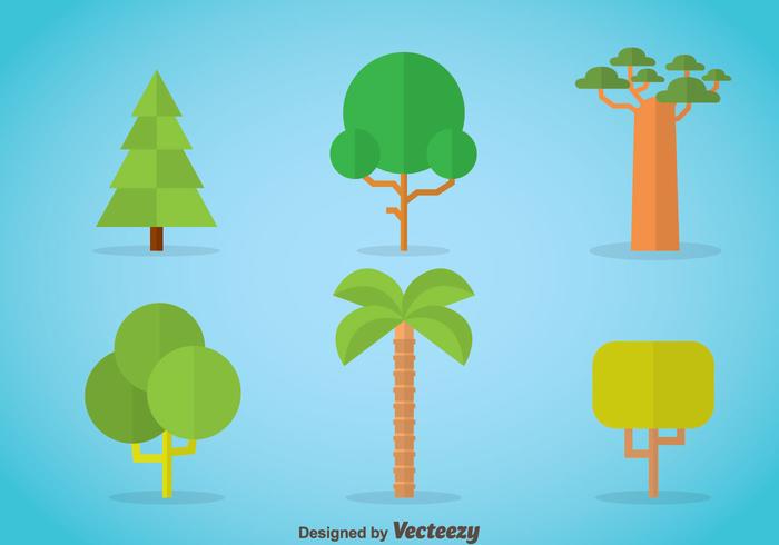 Tree Flat Icons Vector
