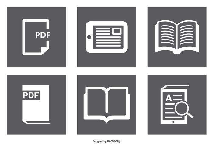 Book, Ereader Icon Set vector