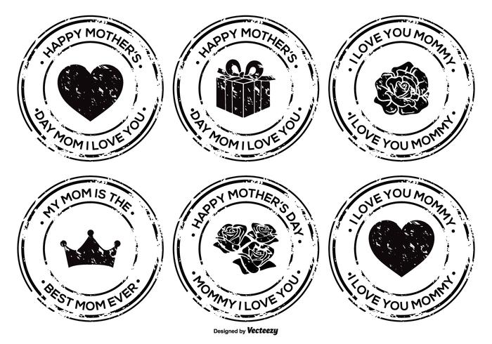 Mother's Day Grunge Badge Set Mother's Day Grunge Badge Set